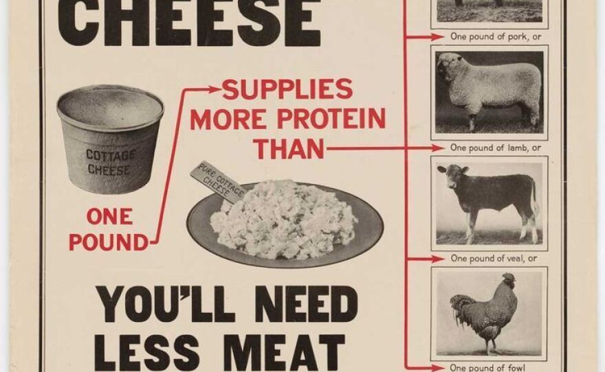 A USDA poster promoting cottage cheese.