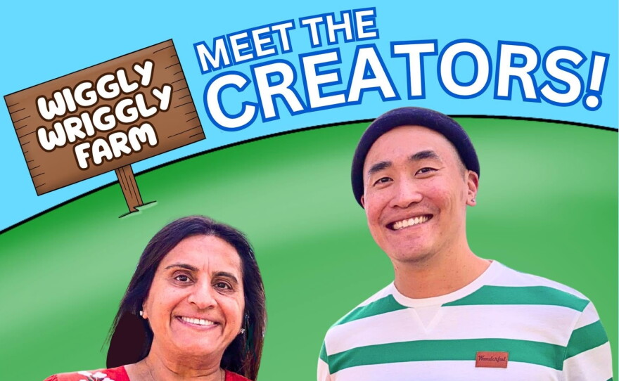 "Your Fluff is Enough" author Rashmi Gandhi and illustrator Darren Oei.