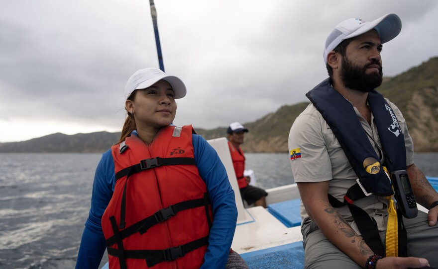 WildAid Marine Program’s patrol team monitoring for illegal fishing and activities off Ecuador’s coast.
