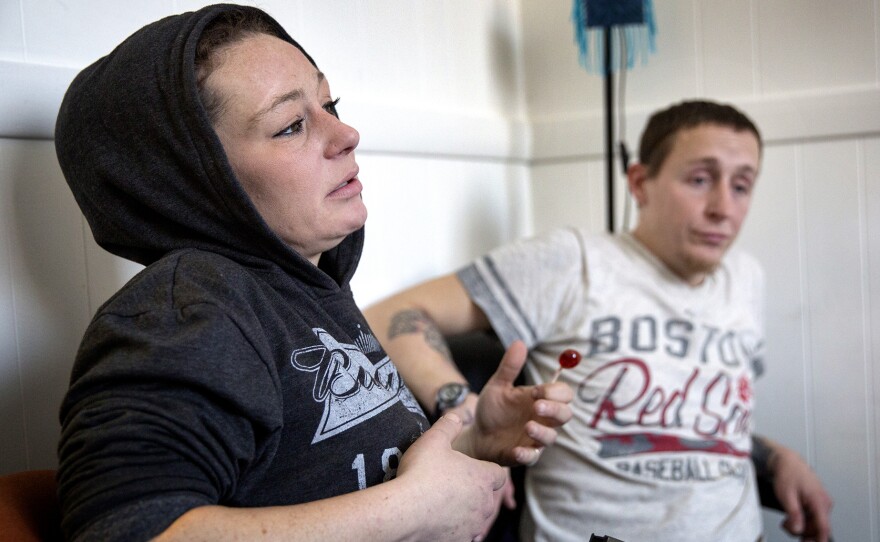 Allyson and Eddie, clients at the AAC Needle Exchange and Overdose Prevention Program in Cambridge, Mass., say they carry naloxone and try to never use drugs alone to reduce the risk of overdosing.