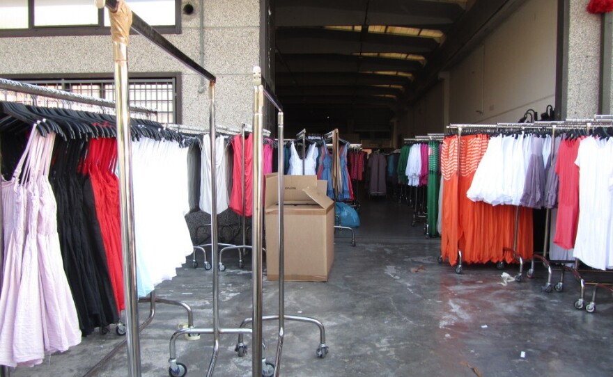 At the Macrolotto industrial park, home of <em>pronto moda</em> — or fast fashion — warehouse after warehouse is filled with racks of low-end, trendy women's garments.