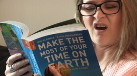 In the heart-warming and life-affirming documentary "Before I Kick The Bucket," Rowena Kincaid (pictured reading book titled "Make the Most of Your Time on Earth"), a terminally ill young woman with a wicked sense of humor, goes in search of a bucket list by writing and presenting two documentaries, reaching out to other terminally ill patients, and planning an amazing 40th birthday party. 
