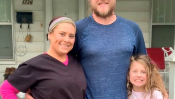 Raelynn McMurchy, left, with her husband Tucker and daughter Ella, launched an online petition over high power bills. Her last bill topped $1,370, including a $598 deposit following previous late payments.