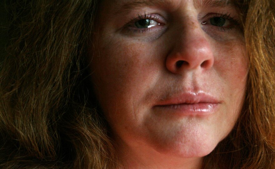 Mary Gallagher, photographed at her home in October 2007, the year after her husband, Marine Gunnery Sgt. James Gallagher, took his own life.