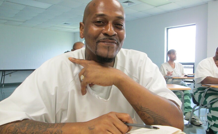 Ledale Williams is taking the blues literature class at Parchman for three hours of college credit at the University of Mississippi. "Just being here for almost 29 years since I was a child," he says, "that's the blues in itself."