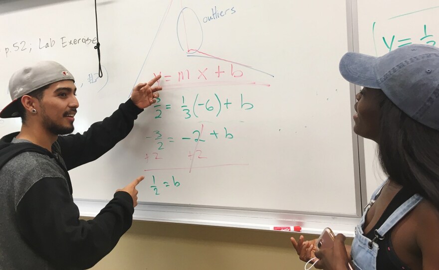 Anthony Rodriguez and Juneba Sulaiman both passed a college-level statistics class last summer after a placement exam indicated they weren’t ready for college-level math.