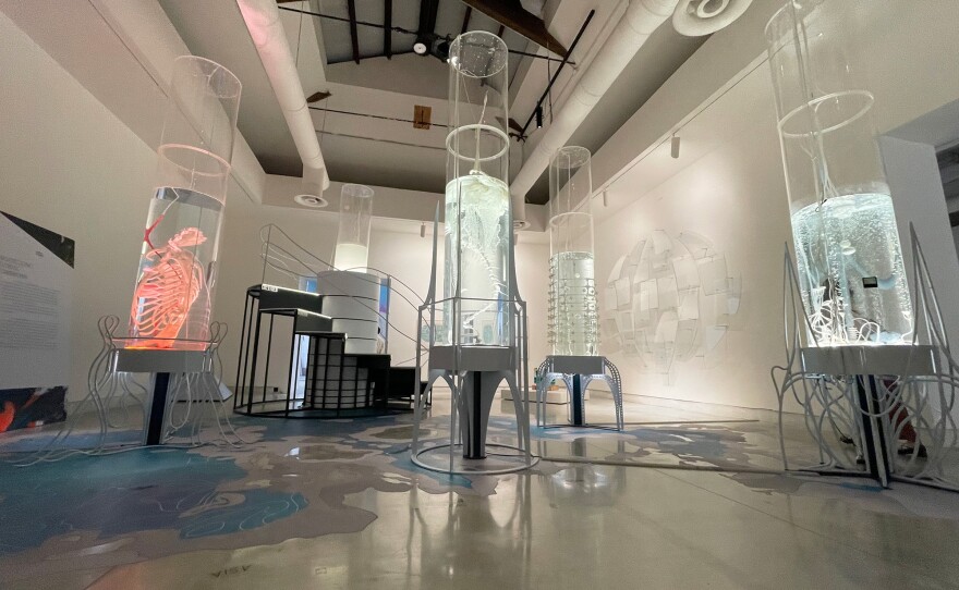 "Hollow Ocean 2048" by UC San Diego-based architect, artist, designer and researcher Pinar Yoldas is installed in Venice as part of the Venice Architecture Biennale 2021 on May 20, 2021.