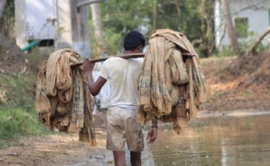 Some dyes have already been applied to these fabrics for the Good Earth chintz collection.