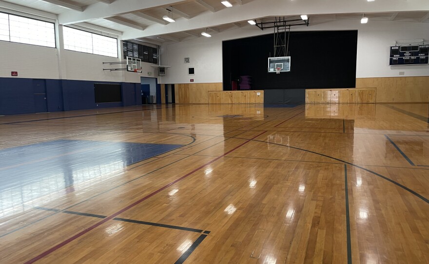 Pictured, the basketball court inside the Junior Seau Beach Community Center in Oceanside. August 25, 2021.