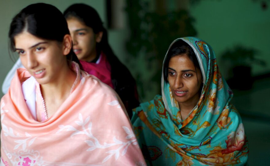 A cultural war is playing out among Pakistan's youth, pitting fundamentalism against secularism, isolationism versus globalization. Here, female students attend classes at the private Institute of Management Sciences in Peshawar, in Pakistan's North West Frontier Province.