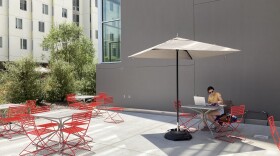 A student studies near UC San Diego's campus, July 26, 2022.