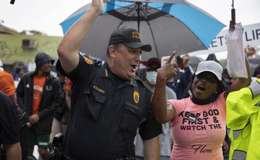 Art Acevedo, Miami Police Chief, joins in a Gun Violence Peace March on June 16, 2021.