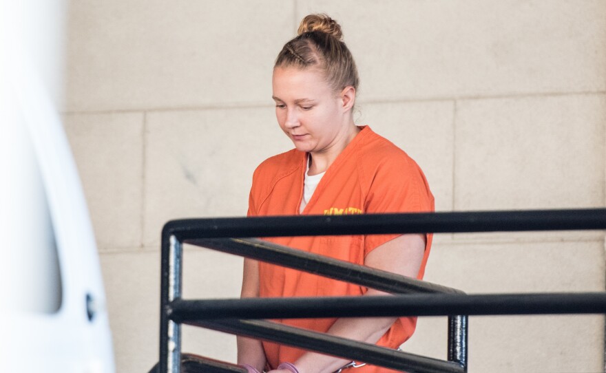 Reality Winner, shown exiting the Augusta Courthouse on June 8, 2017, has pleaded guilty to violating the Espionage Act. She was an intelligence industry contractor accused of leaking National Security Agency documents to a news site.