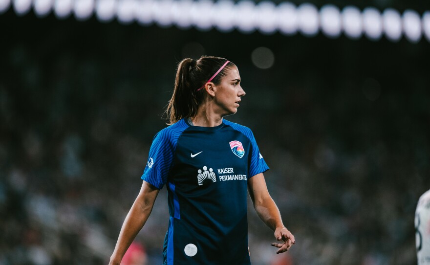 Wave FC forward Alex Morgan during Wave FC's match against the Chicago Red Stars on Oct. 16, 2022.