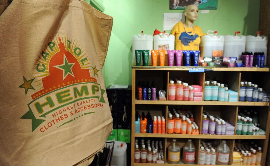 Hemp products for sale in Washington, D.C., in 2010. The U.S. is the world's largest consumer of hemp products, although growing hemp is illegal under federal law. Colorado recently passed a measure that legalizes growing hemp.