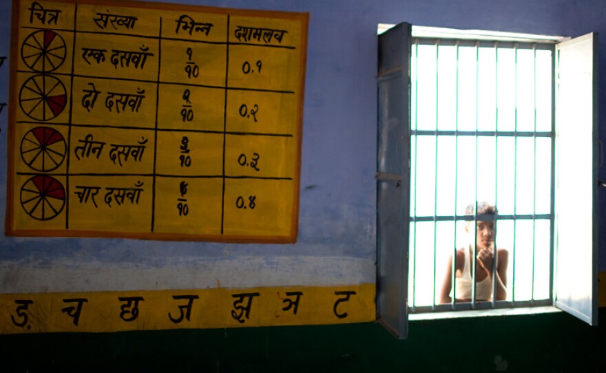 About 176 children between the ages of 6 and 11 attend this primary school in a village on the outskirts of Aligarh. But many of them must skip class to help work on their families' farm.