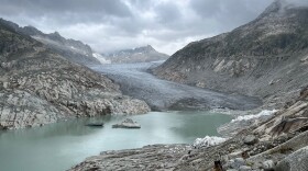 The Rhône Glacier in Switzerland is the source of the Rhône River, which flows through Switzerland and France. Swiss glaciers like this one are melting quickly, reduced by nearly two-thirds of their ice over the past century.