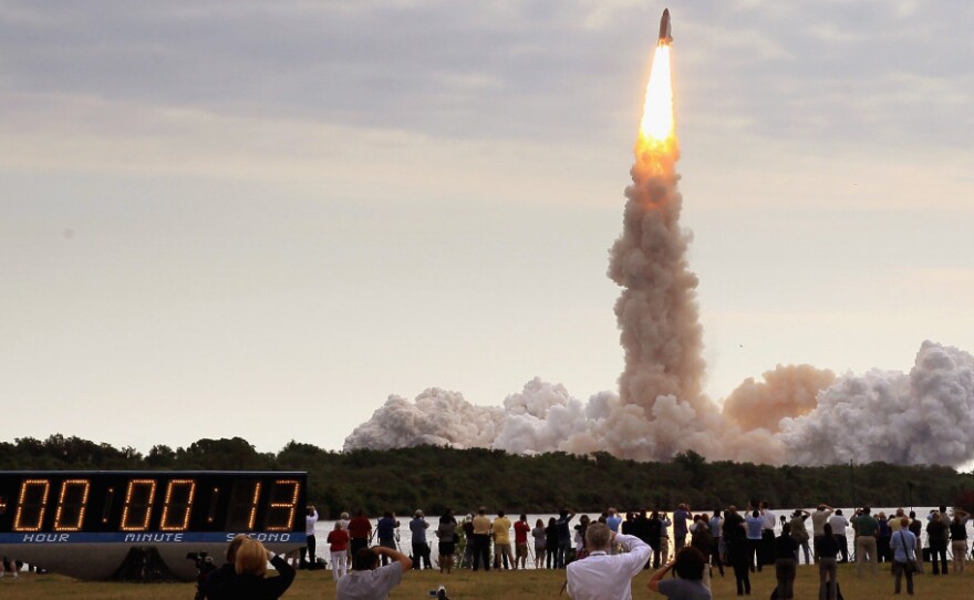 The space shuttle Endeavour lifted off from Kennedy Space Center in Cape  Canaveral, Fla., on Monday to begin a mission to the International Space  Station.