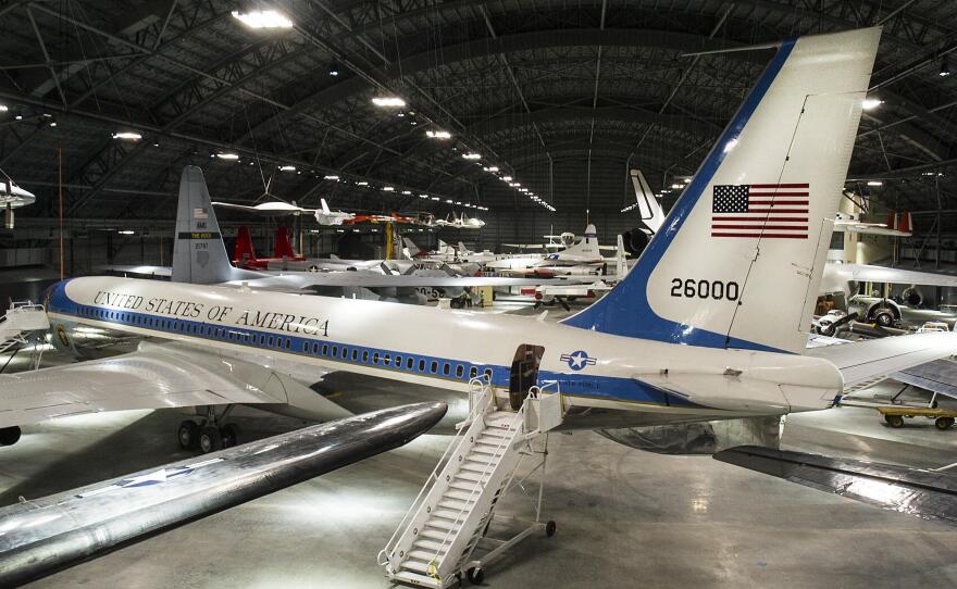 The Boeing VC-137C SAM 26000 at the National Museum of the United States Air Force. When presidents from John F. Kennedy to Bill Clinton were aboard, it was also known as Air Force One.