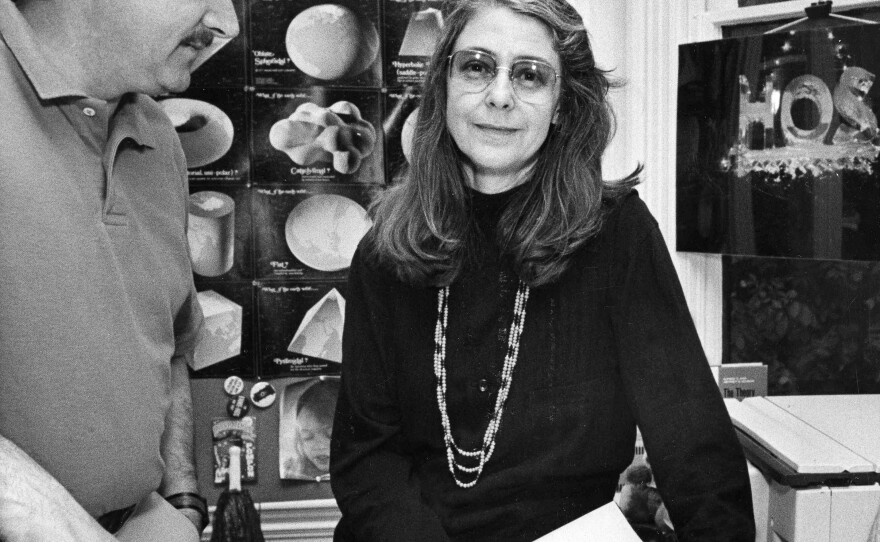 Margaret Hamilton founded two software companies after leaving MIT. She's seen here in her Cambridge, Mass., home and office, in 1986.