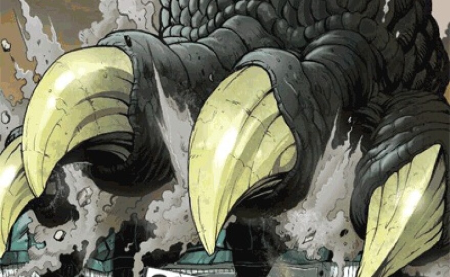 IDW Publishing has done a variant Godzilla cover in which Big G stomps Comickaze.