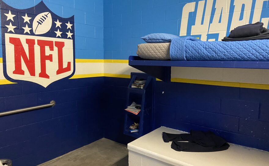 A juvenile's living quarters — the type of setting where a child would be detained if placed on room confinement — at the East Mesa Juvenile Detention Facility in Otay Mesa is shown on Monday, April 19, 2022.