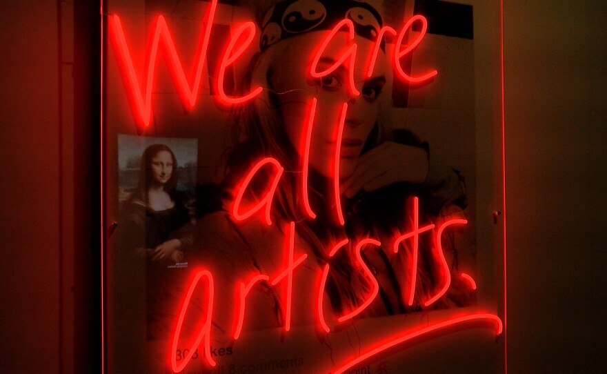 The WNDR Museum's tagline, We Are All Artists is shown on January 17, 2023.