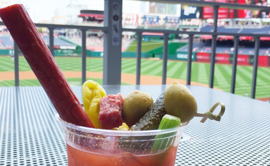 A Bloody Mary served with a meat straw at Nationals Park in D.C.