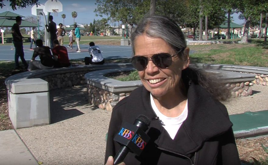 Maria Cortez speaks to KPBS at Teralta Park in City Heights, March 20, 2017.