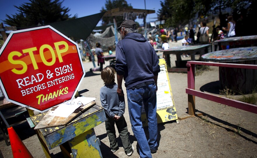 Parents are required to sign a waiver before entering the Adventure Playground with their children.
