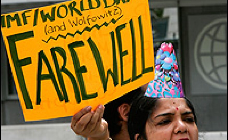Protesters have been calling for World Bank President Paul Wolfowitz to resign.
