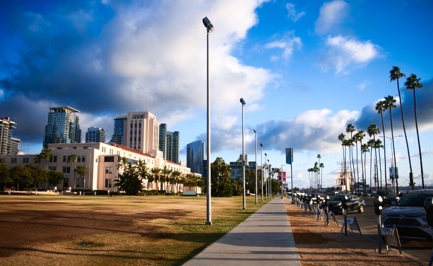 A view from the north side of the county admin building and the harbor is shown in this undated photo.