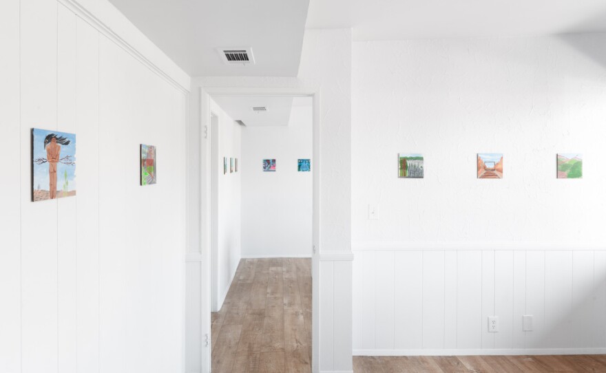 Esteban Cabeza de Baca and Heidi Howard's "Visions for Civic Gardens" exhibition is shown installed at Two Rooms Gallery in La Jolla in an undated photo.