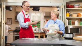 Christopher Kimball and test cook Julia Collin-Davison. In this episode, Kimball teaches a cooking class all about secret ingredient biscuits.