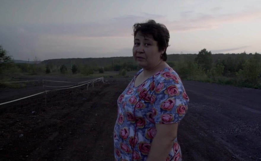 Protagonist Natalia Zubkova in the field.