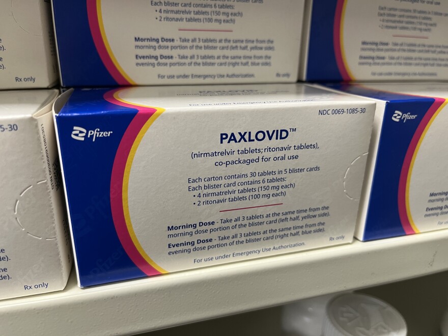 An undated photo of the COVI-19 antiviral medication, Paxlovid.