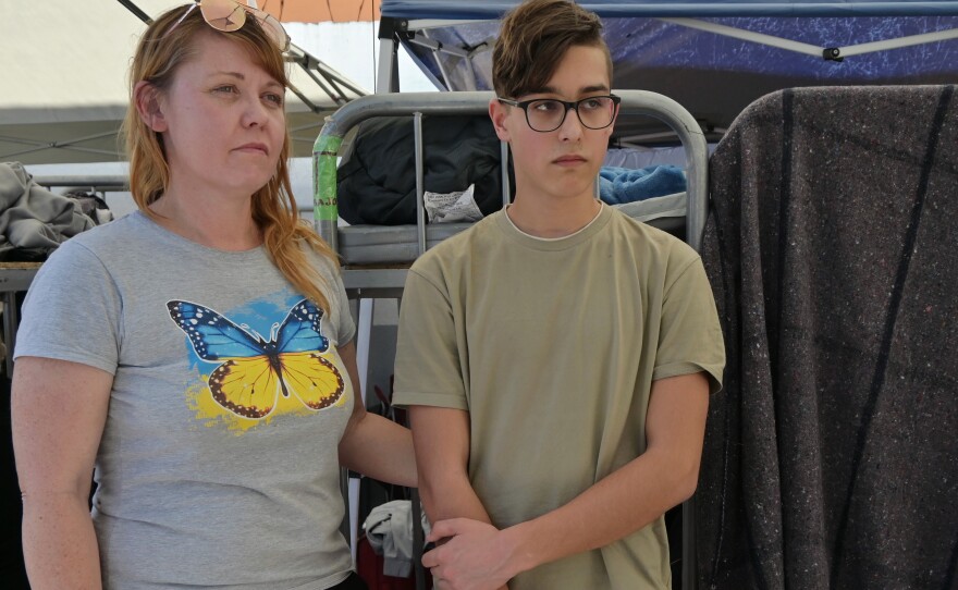 Iryna Merezhko, with her nephew Ivan, at a shelter in Tijuana, Mexico, last week, a day before they presented themselves at the U.S. border and asked that Ivan be admitted on humanitarian grounds.