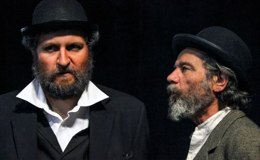 Joe Powers as Estragon (Gogo) and Tom Steward as Vladimir (Didi) in "Waiting for Godot."