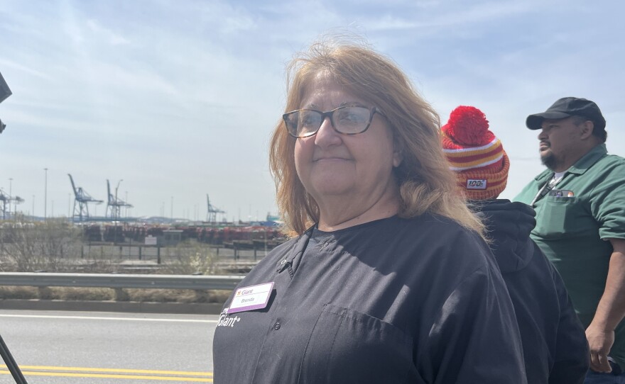 Brenda Cotsairis has seen the area weather its ups and downs. On Tuesday, she joined others at a lookout in Dundalk, Md., where the collapsed bridge was visible.