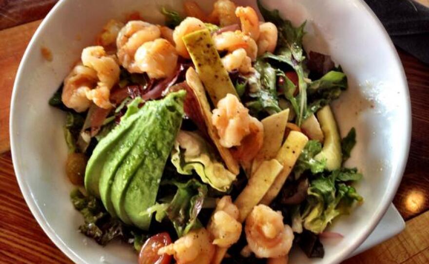 The Blind Burro's Mexican Panzanella Salad with Shrimp