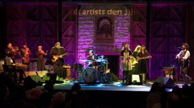 Ray LaMontagne and the Pariah Dogs, recorded November 13, 2010 at The Don Strange Ranch, Boerne, Texas, pictured (l to r): Eric Heywood, Carver Clark Gayton, Jay Collins, Steven Bernstein, Kevin Barry, Jay Bellerose, Lydia Rogers, Jennifer Condos (partial), Laura Rogers, and Ray LaMontagne