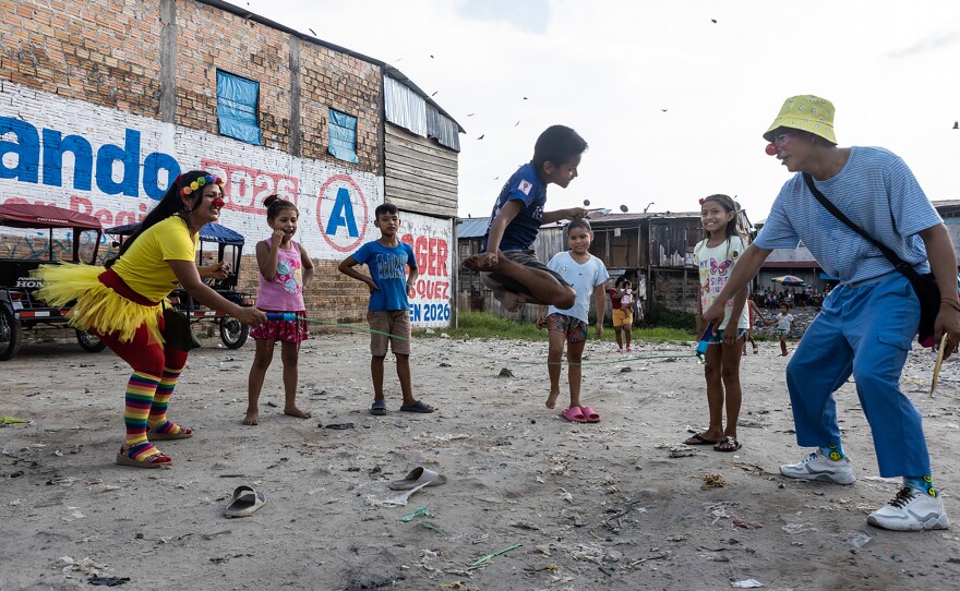 Clowns from the Gesundheit Institute made a return to Peru after being absent during the pandemic. The photo is from Aug. 5, 2023.