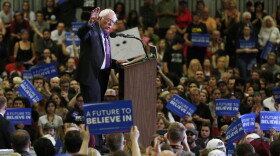 Democratic presidential candidate, Sen. Bernie Sanders, I-Vermont, speaks at a rally in Salt Lake City, March 21, 2016.
