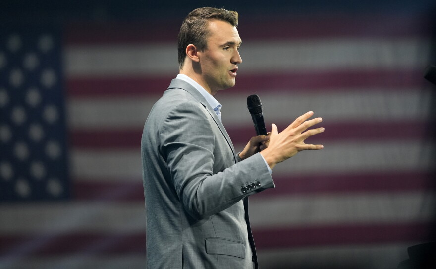 Charlie Kirk speaks at Turning Point's Believers' Summit on July 26, 2024, in West Palm Beach, Florida.