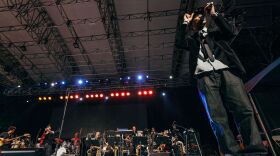 Igmar Thomas leads the Revive Big Band in concert.