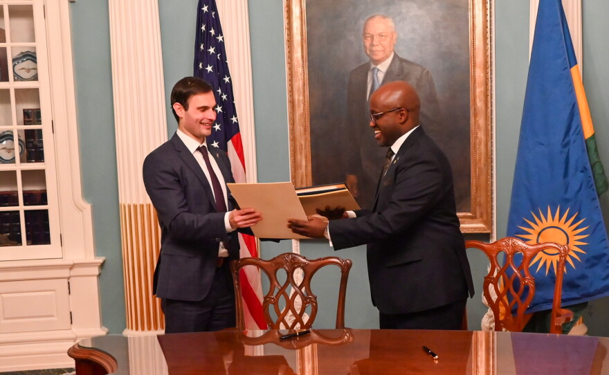 In December, State Department senior official Jeremy Lewin welcomed Rwanda Foreign Minister Olivier J.P. Nduhungirehe for the signing of a multi-year Memorandum of Understanding on global health cooperation.