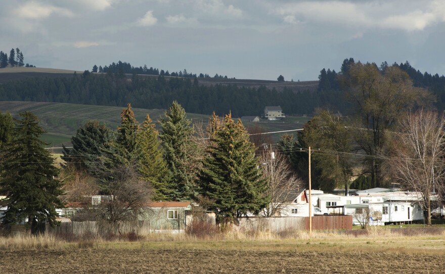 The Syringa Mobile Home Park, with views of Moscow Mountain, is located a few miles from downtown Moscow, Idaho.