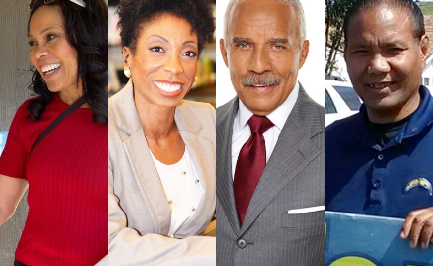 The four candidates competing in the race of San Diego's district four city council seat, left to right, Myrtle Cole, Monica Montgomery, Neal Arthur and Tony Villafranca, are seen in these undated photos.