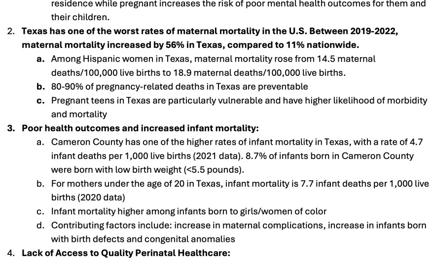 An excerpt from a July 18, 2025, email from ORR's acting health director to Melissa Johnston, the agency's head of operations, warning about the dangers of detaining pregnant children in South Texas.