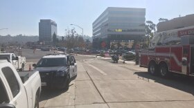 Frazee Road and part of Murray Canyon Road were closed because of a natural gas leak in Mission Valley on Nov. 7, 2019.